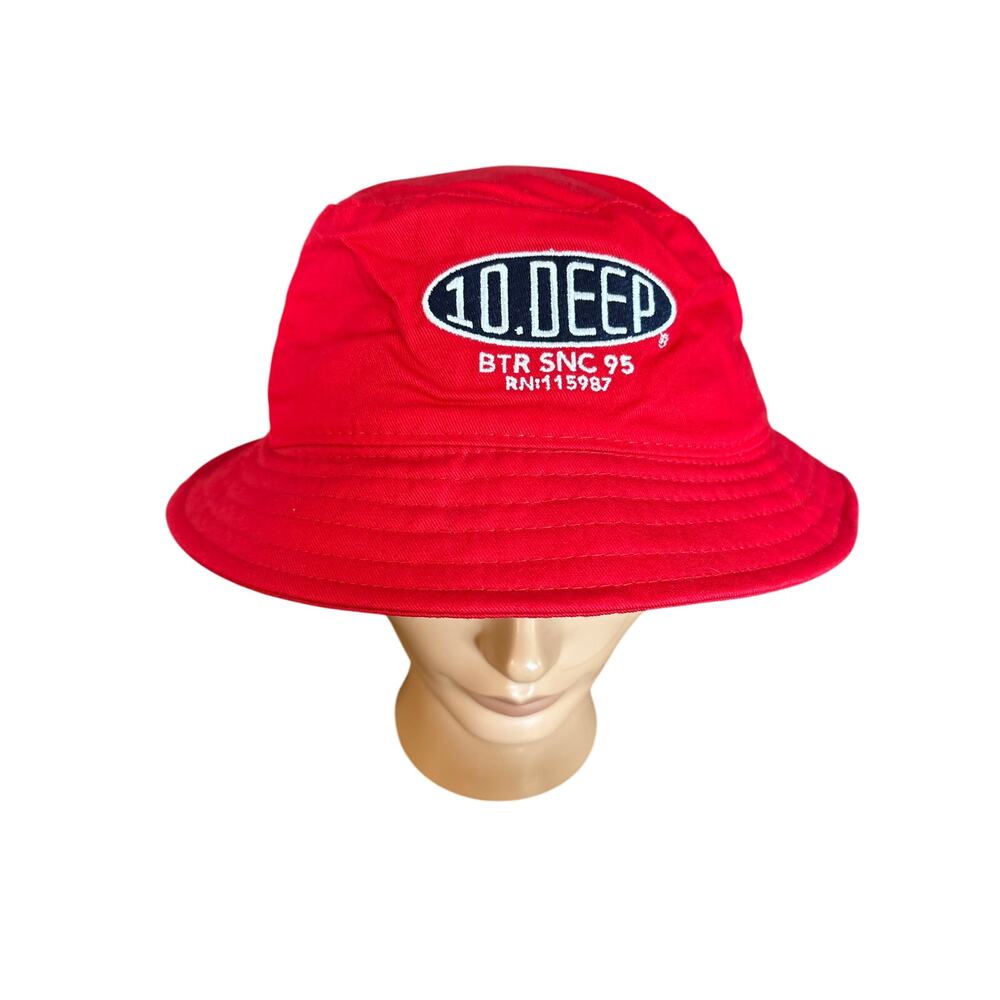 10.Deep red bucket hat racing DuPont l/xl tenth division
